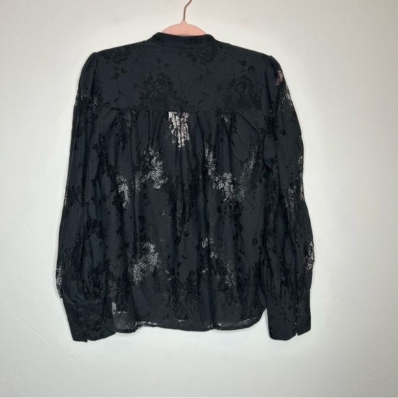 NWT Bardot Eliza Black Lace Button-Up Blouse Victorian Goth Size Small US4 - Picture 2 of 9